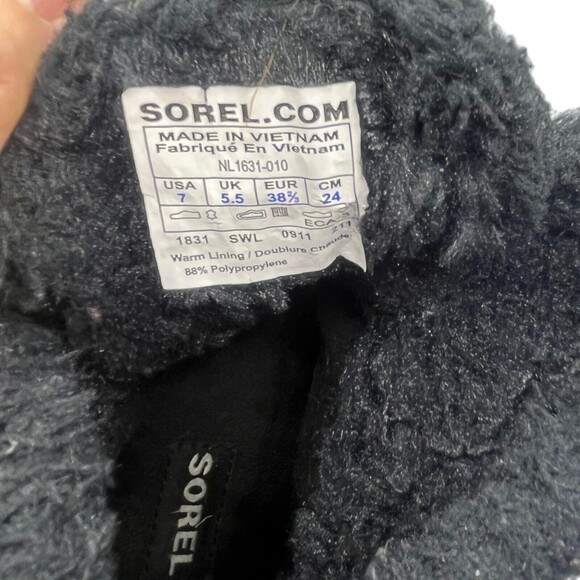 SOREL Tivoli Snow Boots Women’s Size 7 Black Waterproof Mid Faux Fur Winter - Picture 12 of 12
